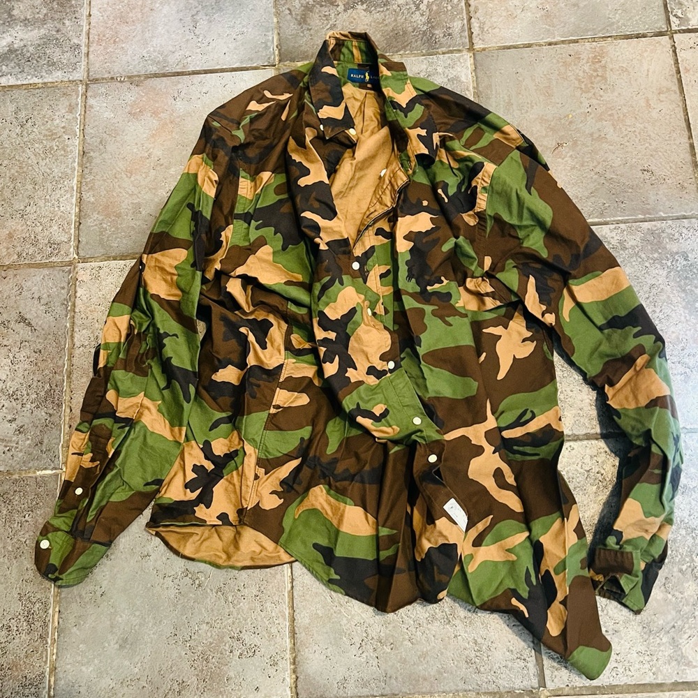 🔥Classic Army fatigue Ralph Lauren button up